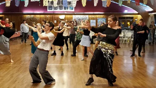 ECRS community members line dancing together